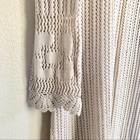 {Free People} Crochet Knit Maxi Duster Cardigan - Picture 4 of 4